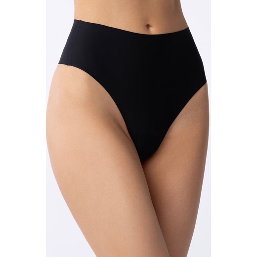 Stringi damskie z wysokim stanem czarne String Maxi Simple, Kolor czarny, Rozmiar L, Julimex ze sklepu Primodo w kategorii Majtki damskie - zdjęcie 184076424