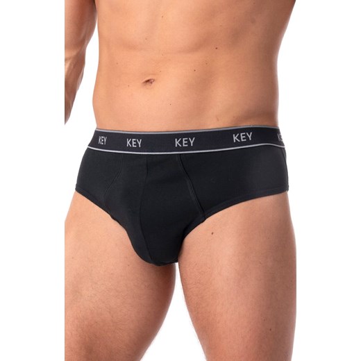 2-pack melanżowe bawełniane slipy czarne MPP 222, Kolor czarny, Rozmiar M, Key ze sklepu Primodo w kategorii Majtki męskie - zdjęcie 184076654