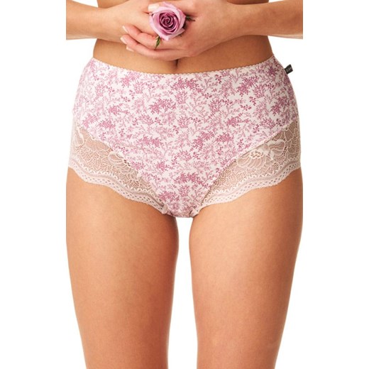 2-pack wysokie majtki damskie w kwiatowy wzór LPF 934, Kolor ecru-różowy, Rozmiar S, Key ze sklepu Primodo w kategorii Majtki damskie - zdjęcie 184076932