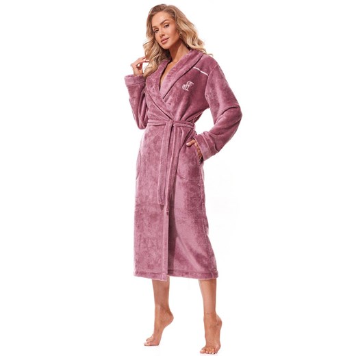 Długi szlafrok damski brudny róż 2312 Lux, Kolor brudny róż, Rozmiar XXL, L&amp;L ze sklepu Primodo w kategorii Szlafroki damskie - zdjęcie 184077981