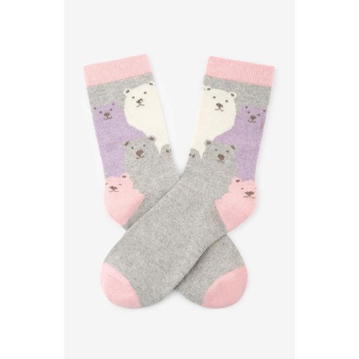 Marilyn Skarpetki damskie z angorą z wizerunkiem misiów D34, Kolor szaro-różowy, Rozmiar one size, Marilyn ze sklepu Primodo w kategorii Skarpetki damskie - zdjęcie 184079941