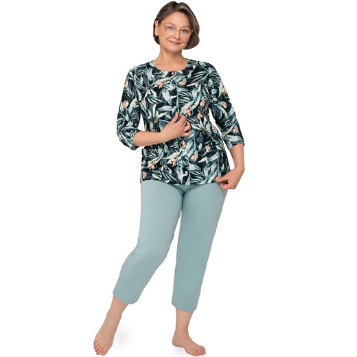 Bawełniana piżama damska Maria II 201 21, Kolor turkusowo-czarny, Rozmiar 2XL, MARTEL ze sklepu Primodo w kategorii Piżamy damskie - zdjęcie 184080421