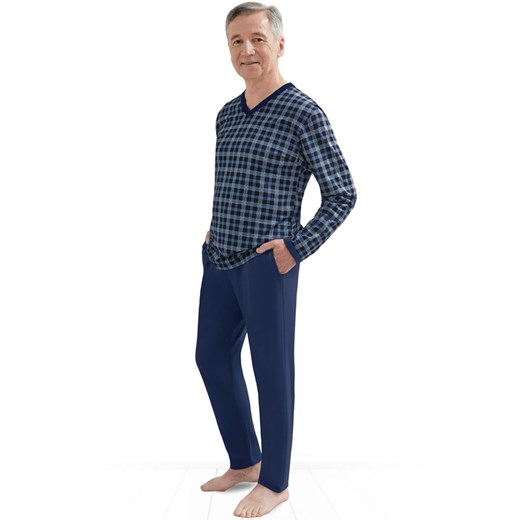 Bawełniana piżama męska Roman III 402 12, Kolor granatowy-wzór, Rozmiar L, MARTEL ze sklepu Primodo w kategorii Piżamy męskie - zdjęcie 184080521