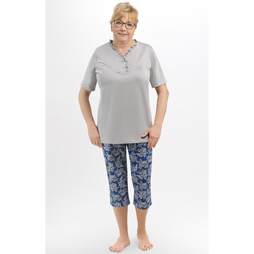 Bawełniana piżama damska Waleria I 215 02, Kolor szaro-granatowy, Rozmiar 2XL, MARTEL ze sklepu Primodo w kategorii Piżamy damskie - zdjęcie 184080551