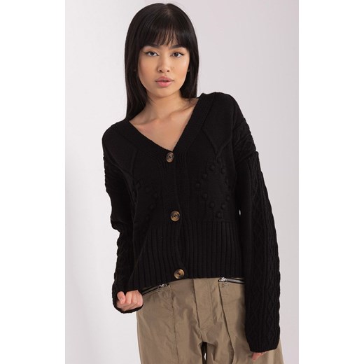 Sweter damski czarny rozpinany BA-SW-0252.61P, Kolor czarny, Rozmiar one size, BADU ze sklepu Primodo w kategorii Swetry damskie - zdjęcie 184081270