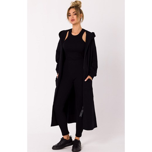 Bluza długa jak parka czarna M729, Kolor czarny, Rozmiar L/XL, MOE ze sklepu Primodo w kategorii Bluzy damskie - zdjęcie 184082531