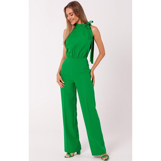 Kombinezon damski halter neck w kolorze soczysta zieleń M746, Kolor intensywna zieleń, Rozmiar L, MOE ze sklepu Primodo w kategorii Kombinezony damskie - zdjęcie 184082764