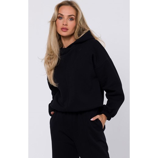 Bluza damska z kapturem czarna M759, Kolor czarny, Rozmiar L/XL, MOE ze sklepu Primodo w kategorii Bluzy damskie - zdjęcie 184082930