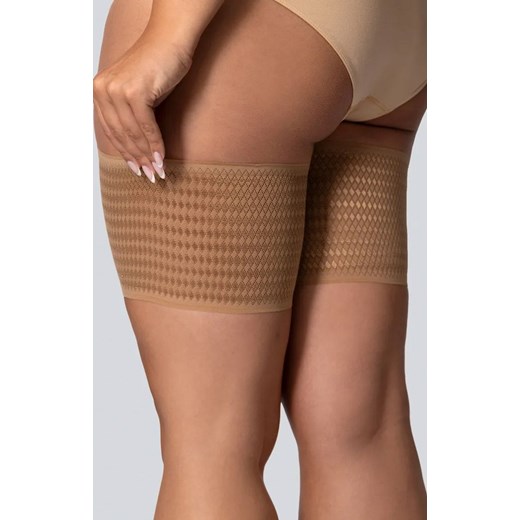 Opaski na uda przeciw otarciom plus size ciemnobeżowe Diamond, Kolor ciemnobeżowy, Rozmiar 7/8, Mona Queen Size ze sklepu Primodo w kategorii Rajstopy - zdjęcie 184085221