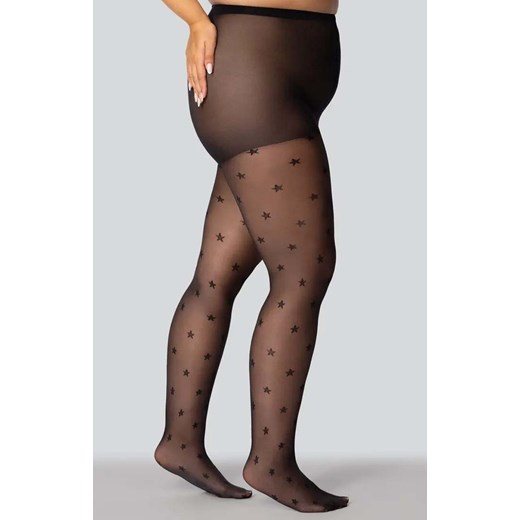 Rajstopy damskie plus size we wzory gwiazdek Star 30 DEN, Kolor czarny (onyx), Rozmiar 6, Mona Queen Size ze sklepu Primodo w kategorii Rajstopy - zdjęcie 184085393