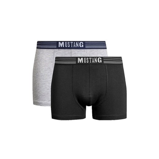 2-pack bokserki męskie szaro-czarne 4046-1051 Retro, Kolor szaro-czarny, Rozmiar M, Mustang ze sklepu Primodo w kategorii Majtki męskie - zdjęcie 184085673