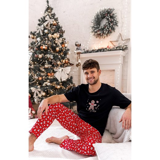 Sensis piżama męska świąteczna Mike Christmas, Kolor czarno-czerwony, Rozmiar M, SENSIS ze sklepu Primodo w kategorii Piżamy męskie - zdjęcie 184089462