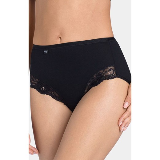 Sloggi Romance Maxi czarne figi z wyższym stanem plus size 10031897, Kolor czarny, Rozmiar 40, Sloggi ze sklepu Primodo w kategorii Majtki damskie - zdjęcie 184093363