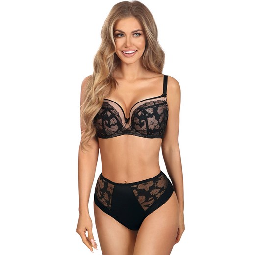Renee B-230 wzorzysty biustonosz full-cup, Kolor czarny-wzór, Rozmiar 65F, Wies-MANN ze sklepu Primodo w kategorii Biustonosze - zdjęcie 184096180