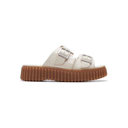 Clarks Skórzane klapki &quot;Interest&quot; w kolorze kremowym ze sklepu Limango Polska w kategorii Klapki damskie - zdjęcie 184097142