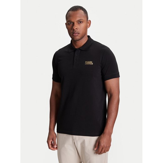 KARL LAGERFELD Polo 745088 553235 Czarny Regular Fit ze sklepu MODIVO w kategorii T-shirty męskie - zdjęcie 184098194