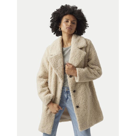 Vero Moda Kożuch Kylie Teddy 10289938 Beżowy Loose Fit ze sklepu MODIVO w kategorii Kożuchy - zdjęcie 184098214