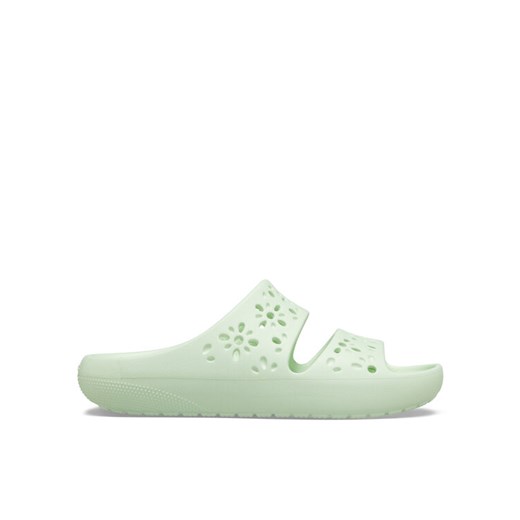 Crocs Klapki Classic Floral Cutout Sandal 210966 Zielony ze sklepu MODIVO w kategorii Klapki damskie - zdjęcie 184098223