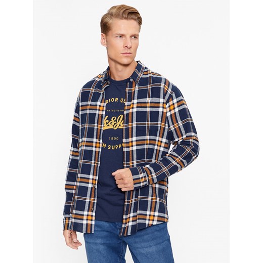 Jack&Jones Koszula 12235982 Granatowy Slim Fit ze sklepu MODIVO w kategorii Koszule męskie - zdjęcie 184098303