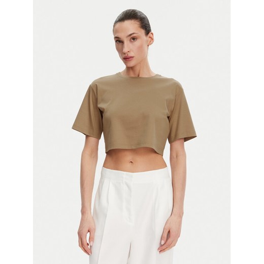 Max Mara T-Shirt 2516941098650 Brązowy Regular Fit ze sklepu MODIVO w kategorii Bluzki damskie - zdjęcie 184098311