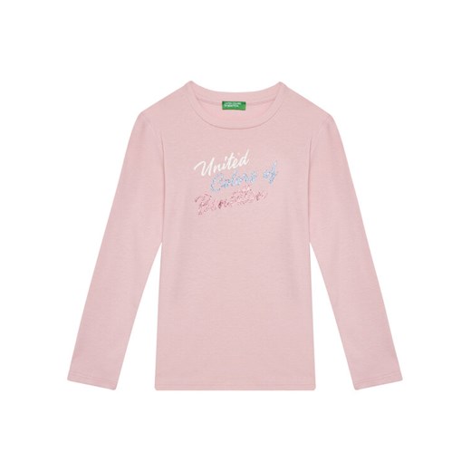 United Colors Of Benetton Bluzka 3I9WC10MY Różowy Regular Fit ze sklepu MODIVO w kategorii Bluzki dziewczęce - zdjęcie 184098331