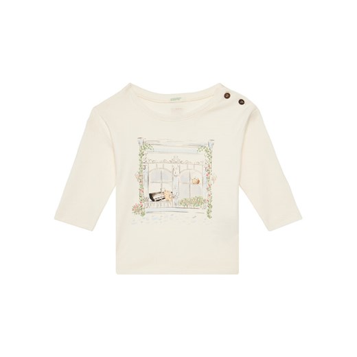United Colors Of Benetton Bluzka 3I9WA105Q Beżowy Regular Fit ze sklepu MODIVO w kategorii Kaftaniki i bluzki - zdjęcie 184098352