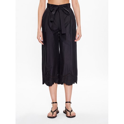 TWINSET Kuloty 231TT2305 Czarny Relaxed Fit ze sklepu MODIVO w kategorii Spodnie damskie - zdjęcie 184098380