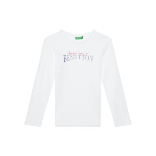 United Colors Of Benetton Bluzka 3I9WC10MY Biały Regular Fit ze sklepu MODIVO w kategorii Bluzki dziewczęce - zdjęcie 184098381