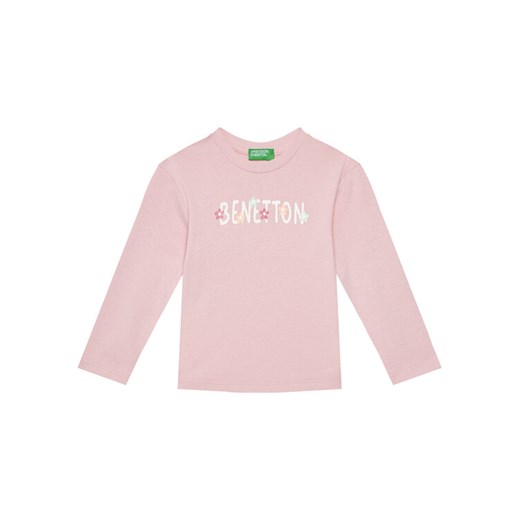 United Colors Of Benetton Bluzka 3I9WG10HV Różowy Slim Fit ze sklepu MODIVO w kategorii Bluzki dziewczęce - zdjęcie 184098401
