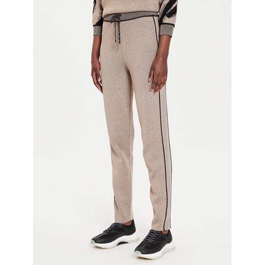 Liu Jo Sport Spodnie dresowe TF4104 MS49I Złoty Regular Fit ze sklepu MODIVO w kategorii Spodnie damskie - zdjęcie 184098414