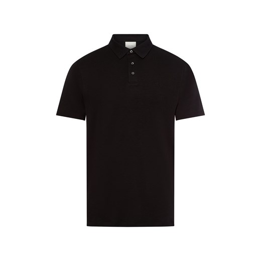 Calvin Klein Męska koszulka polo Mężczyźni Bawełna czarny jednolity ze sklepu vangraaf w kategorii T-shirty męskie - zdjęcie 184099721