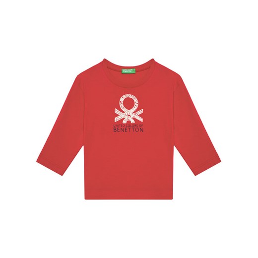 United Colors Of Benetton Bluzka 3I1XG10HS Czerwony Regular Fit ze sklepu MODIVO w kategorii T-shirty chłopięce - zdjęcie 184100733