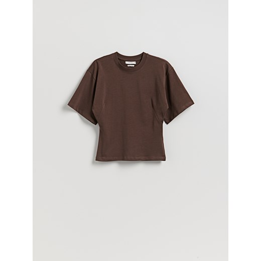 Reserved - Taliowany t-shirt - brązowy Reserved L Reserved