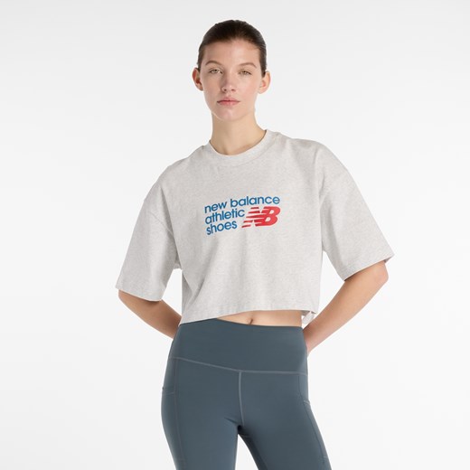 Koszulka damska New Balance WT51908AHH – szara ze sklepu New Balance Poland w kategorii Bluzki damskie - zdjęcie 184101461