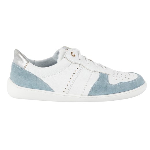 Buty barefoot skórzane Olivier 1773POL – lekkie sneakersy minimalistyczne białe z niebieskim ze sklepu butyolivier w kategorii Półbuty damskie - zdjęcie 184101474