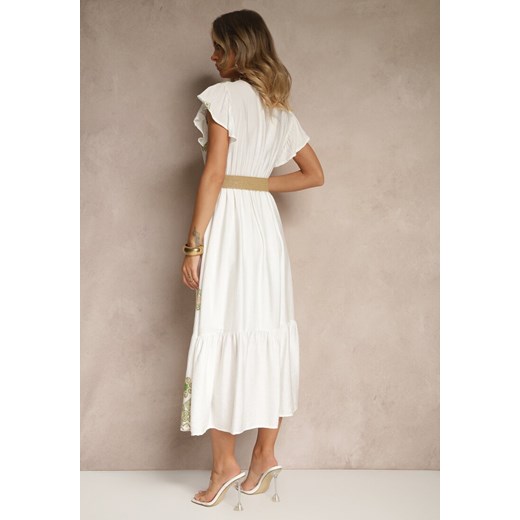 Sukienka Renee maxi w stylu boho z paskiem z krótkim rękawem 