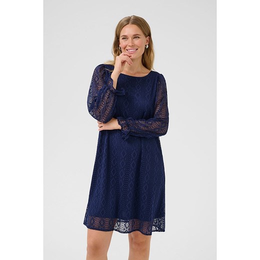 Sukienka Cream mini elegancka koronkowa 