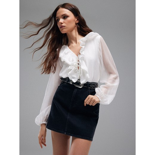 Mohito - Bluzka z lyocellem - kremowy ze sklepu Mohito w kategorii Bluzki damskie - zdjęcie 184102104