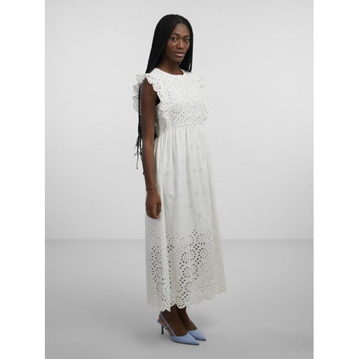 YAS Sukienka codzienna 26030193 Biały Regular Fit Yas S MODIVO
