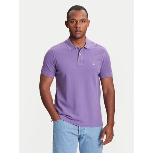 United Colors Of Benetton Polo 3089J3179 Fioletowy Regular Fit ze sklepu MODIVO w kategorii T-shirty męskie - zdjęcie 184103314