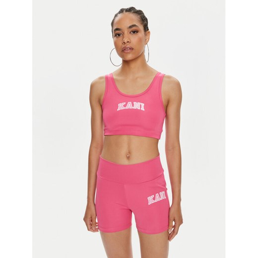 Karl Kani Biustonosz top Small Serif 6131305 Różowy Slim Fit ze sklepu MODIVO w kategorii Biustonosze - zdjęcie 184103324