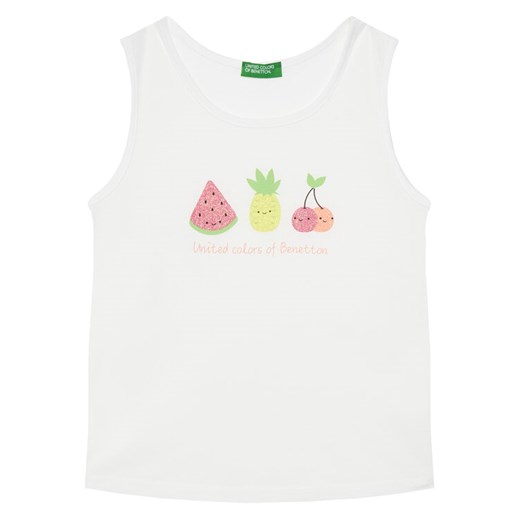 United Colors Of Benetton Top 3I1XGH012 Biały Regular Fit ze sklepu MODIVO w kategorii Bluzki dziewczęce - zdjęcie 184103351