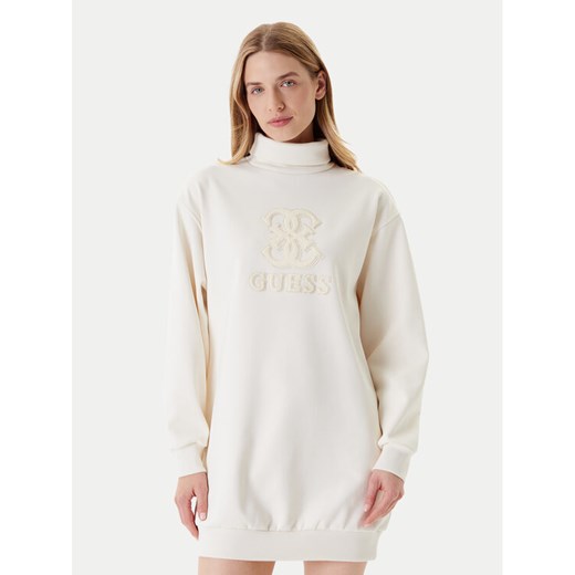 Guess Sukienka codzienna V5YK07 KCX22 Écru Regular Fit ze sklepu MODIVO w kategorii Sukienki dziewczęce - zdjęcie 184103352