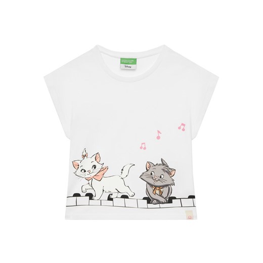 United Colors Of Benetton T-Shirt 3JERG10JC Biały Regular Fit ze sklepu MODIVO w kategorii Bluzki dziewczęce - zdjęcie 184103412