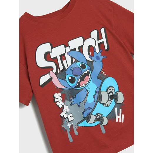 T-shirt chłopięce Sinsay czerwony w nadruki 