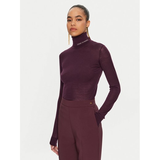Elisabetta Franchi Golf MK-25S-47E2 Bordowy Regular Fit ze sklepu MODIVO w kategorii Swetry damskie - zdjęcie 184105580
