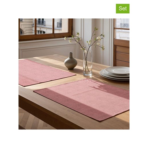 Mint Rugs Podkładki stołowe (2 szt.) &quot;Indra&quot; w kolorze jasnoróżowym - 50 x 40 cm ze sklepu Limango Polska w kategorii Podkładki na stół - zdjęcie 184107730