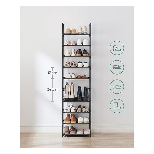 Songmics Regał w kolorze czarnym na buty - 45 x 173 x 28 cm Songmics onesize okazyjna cena Limango Polska