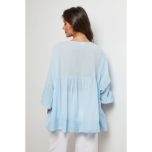 Lin Passion Bluzka w kolorze błękitnym Lin Passion 36/38 promocyjna cena Limango Polska