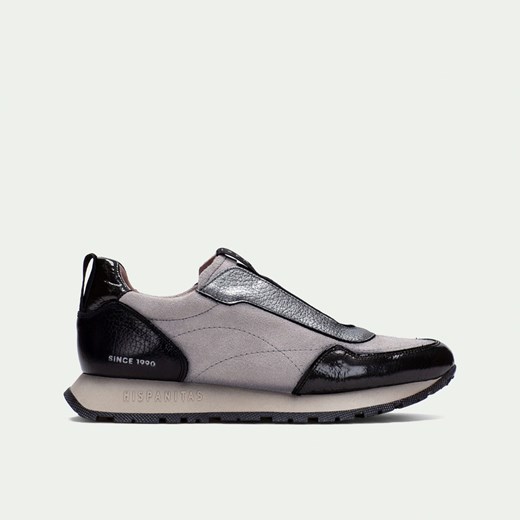 Wsuwane sneakersy damskie - HISPANITAS HI254311 SZARO CZARNE ze sklepu Tymoteo.pl - sklep obuwniczy w kategorii Buty sportowe damskie - zdjęcie 184109451